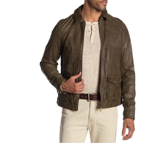 Scotch & Soda Other - Like-new Scotch & Soda Men's Olive Leather Jacket